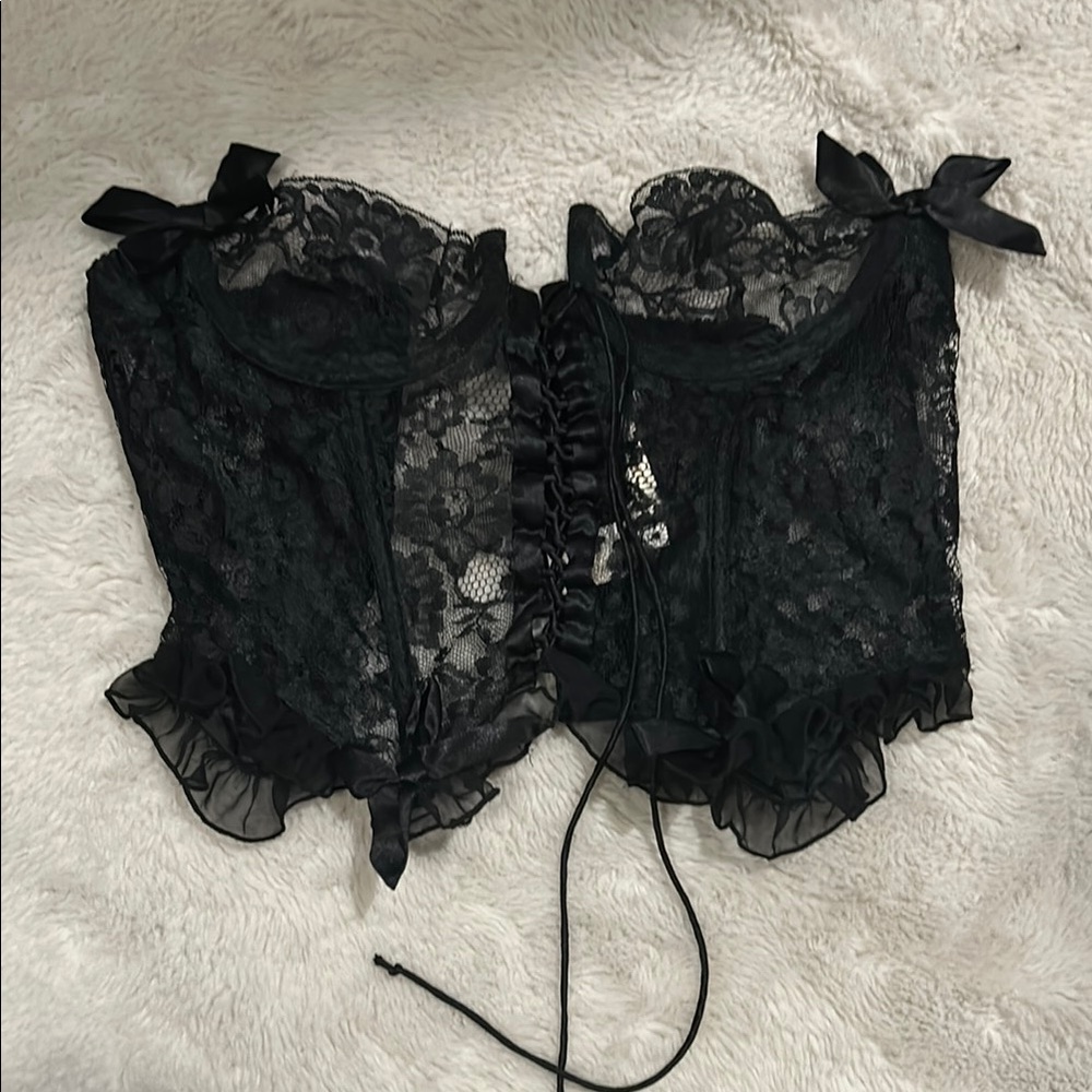 Victoria's Secret Black Lace Bra with Romantic Detailing